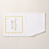 Custom Elegant Minimalist Wedding Names & Date  Bad Handdoek (Handdoek)
