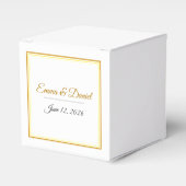 Custom Elegant Minimalist Wedding Names & Date  Bedankdoosjes (Voorkant Zijde)