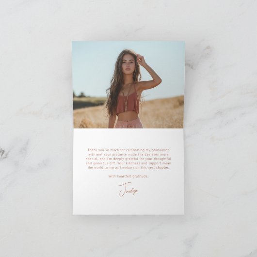 Custom Elegant Modern Afstuderen Dank u kaarten (Binnen)