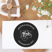 Custom Elegant Modern Dank u bruiloft gunst Ronde Sticker