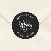 Custom Elegant Modern Dank u bruiloft gunst Ronde Sticker