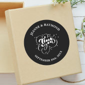 Custom Elegant Modern Dank u bruiloft gunst Ronde Sticker