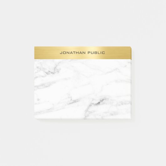 Custom Elegant Modern Eenvoudig Goud Marmer Sjablo Post-it® Notes (Voorkant)