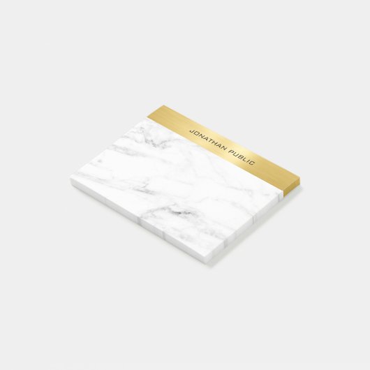 Custom Elegant Modern Eenvoudig Goud Marmer Sjablo Post-it® Notes (Schuin)