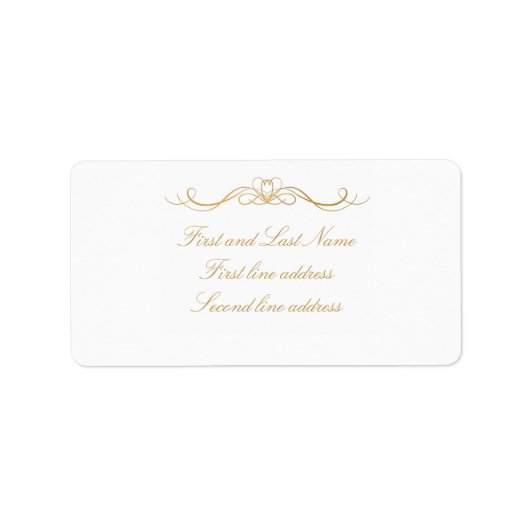Custom Elegant Modern Gold & White Address Etiket (Voorkant)