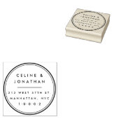 Custom Elegant Modern Koppel Krans Retouradres Rubberstempel (Gestempeld)