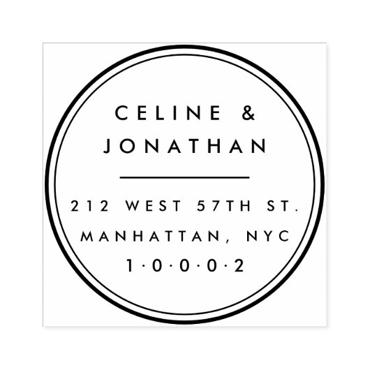 Custom Elegant Modern Koppel Krans Retouradres Rubberstempel (Afrduk)