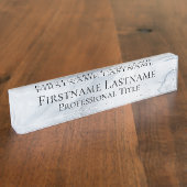 Custom Elegant Modern Marmer Acryl Naambordje (Zijkant)