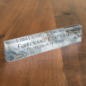 Custom Elegant Modern Marmer Acryl Naambordje (Zijkant)