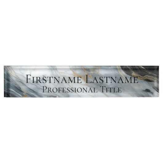 Custom Elegant Modern Marmer Acryl Naambordje (Voorkant)