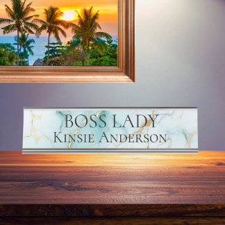 Custom Elegant Modern Marmer BOSS LADY Bureau Naambordje