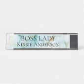 Custom Elegant Modern Marmer BOSS LADY Bureau Naambordje (Voorkant)