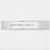 Custom Elegant Modern Minimalist Template Silver Deurbordje (Voorkant)
