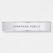 Custom Elegant Modern Minimalist Template Silver Deurbordje (Voorkant)