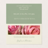 Custom Elegant Modern Sage Green Photo Template  Visitekaartje (Buitenkant ongevouwen)