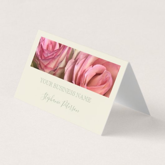 Custom Elegant Modern Sage Green Photo Template  Visitekaartje (Voorkant)