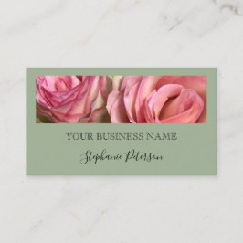Custom Elegant Modern Sage Green Photo Template  Visitekaartje