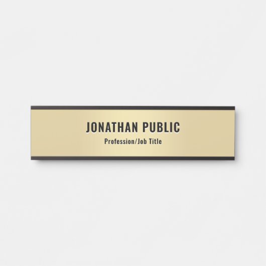 Custom Elegant Modern Sjabloon Zwart Goud Best Deurbordje (Voorkant)