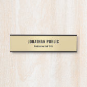 Custom Elegant Modern Sjabloon Zwart Goud Best Deurbordje (Voorkant)