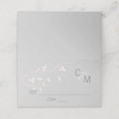 Custom Elegant Monogram Blush Roze Grijs Bruiloft Plaatskaartje (Buitenkant ongevouwen)