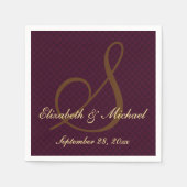 Custom Elegant Monogram Bruiloft Party Papier Serv Servetten (Voorkant)