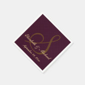 Custom Elegant Monogram Bruiloft Party Papier Serv Servetten (Hoek)