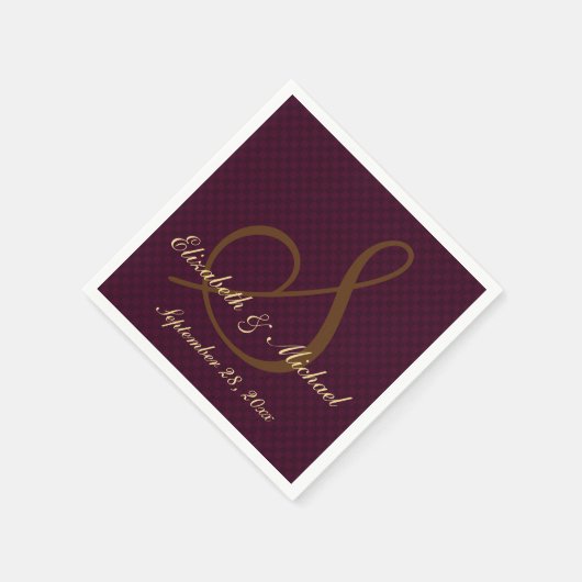 Custom Elegant Monogram Bruiloft Party Papier Serv Servetten (Hoek)