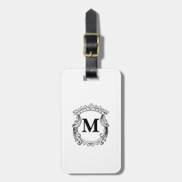 Custom Elegant Monogram Crest Bagagelabel