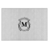 Custom Elegant Monogram Crest Snijplank (Voorkant)