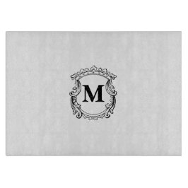 Custom Elegant Monogram Crest Snijplank