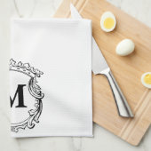 Custom Elegant Monogram Crest Theedoek (Quarter Fold)