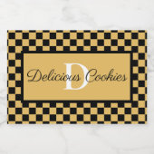 Custom Elegant Monogram Food Label for Events Voedselcontainer Etiket (Enkel label)