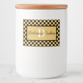 Custom Elegant Monogram Food Label for Events Voedselcontainer Etiket