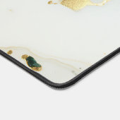 Custom Elegant Monogram Groen Goud Wit Marmer Bureaumat (Hoek)