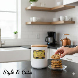 Custom Elegant Monogram Name Party Favor Voedselcontainer Etiket