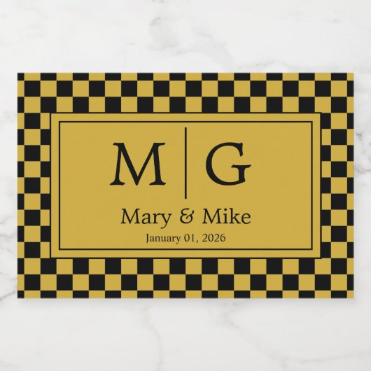 Custom Elegant Monogram Name Party Favor Voedselcontainer Etiket (Enkel label)