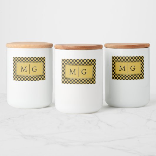 Custom Elegant Monogram Voedselcontainer Etiket (Flessen)
