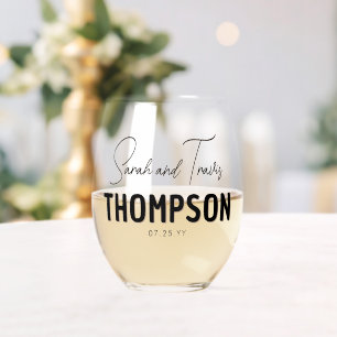 Custom Elegant Nieuw Weds Bruiloft Jubileum Gift Wijnglas Zonder Voet