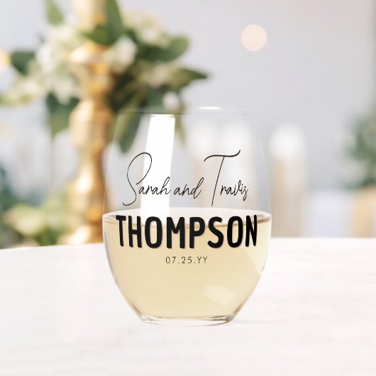 Custom Elegant Nieuw Weds Bruiloft Jubileum Gift Wijnglas Zonder Voet (Insitu (Huwelijk))