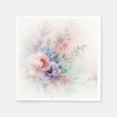Custom Elegant Pastel Colors Aquarell Flowers Servet (Voorkant)