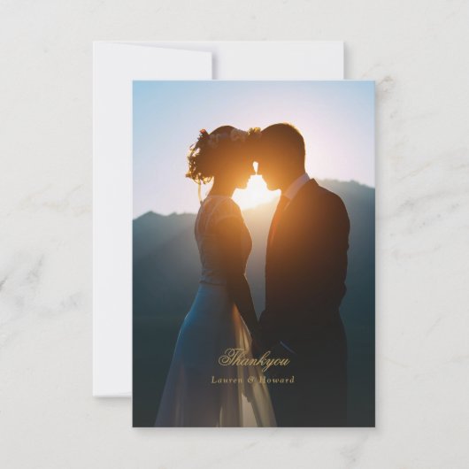 custom elegant photo wedding bedankkaart (Voorkant)