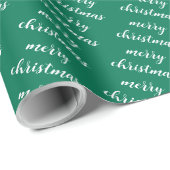 Custom Elegant Pine Tree Green Merry Christmas Cadeaupapier (Rol Hoek)