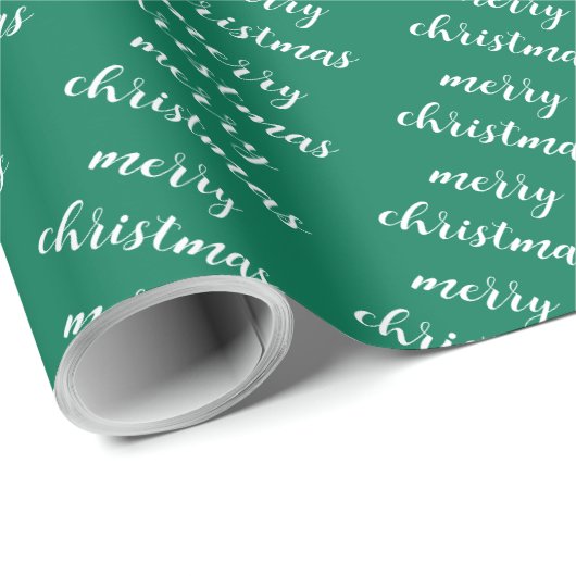 Custom Elegant Pine Tree Green Merry Christmas Cadeaupapier (Rol Hoek)