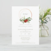 Custom Elegant Poinsettia Christmas Wedding Party Kaart (Staand voorkant)