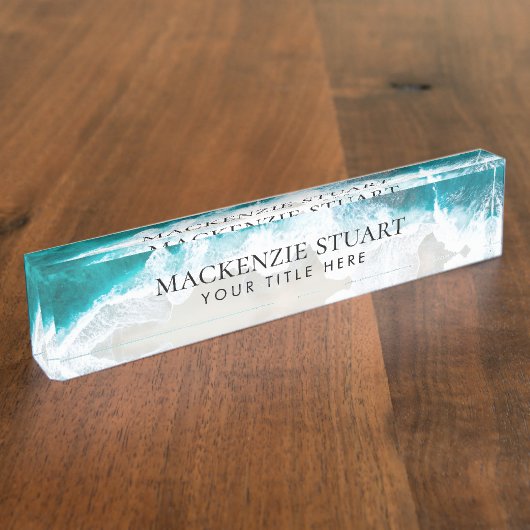 Custom Elegant Professioneel Modern Strand Naambordje (Zijkant)