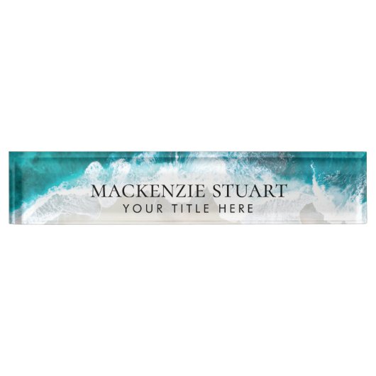 Custom Elegant Professioneel Modern Strand Naambordje (Voorkant)