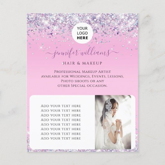 Custom Elegant Promotionele Estheticus Roze Flyer (Achterkant)