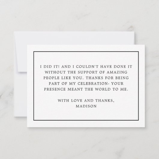 Custom Elegant PsyD Doctor in de Psychologie Bedankkaart (Achterkant)