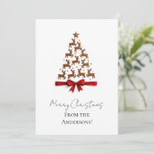 Custom Elegant Reindeer Tree Christmas Card Feestdagenkaart (Staand voorkant)
