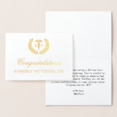 Custom Elegant RN Nursing School Afstuderen Folie Kaarten (Display)
